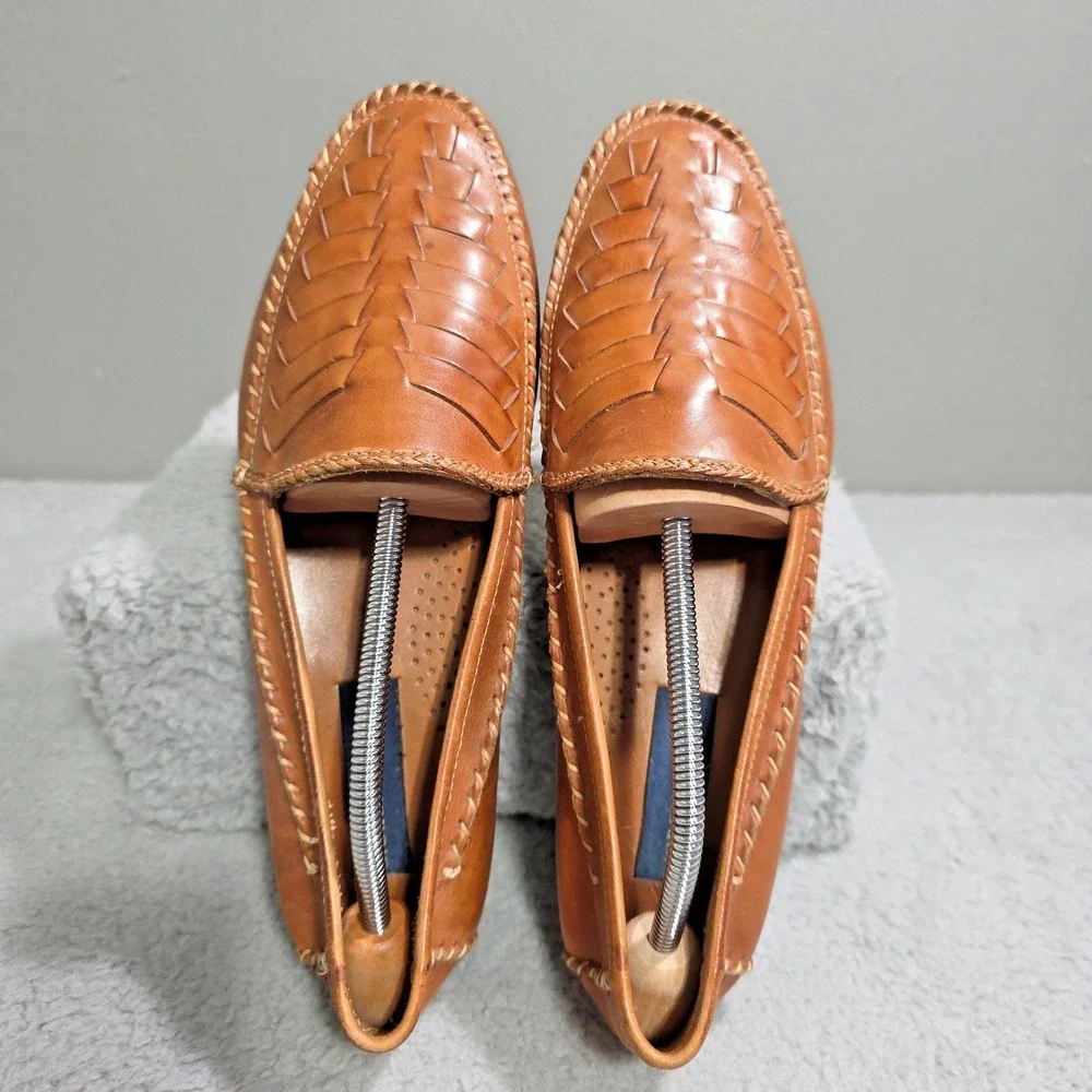 Giorgio Brutini Le Glove Shark Brown Leather Weave Dress Shoes Men's 11